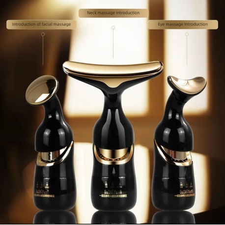 Электрический массажер вибрационный для лица с 3 насадками-4