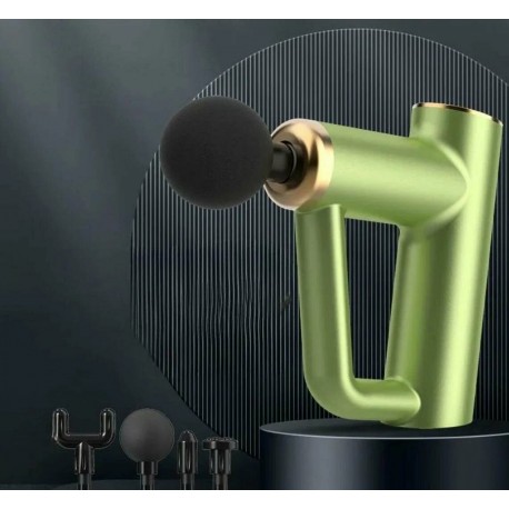 Перкуссионный массажный пистолет MASSAGE GUN с 4 сменными насадками и USB-кабелем оптом-2