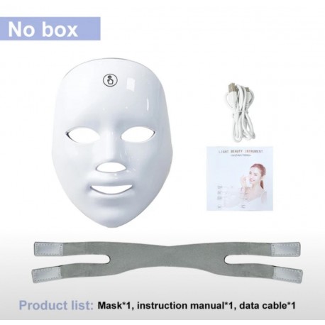 Светодиодная маска для лица 600 мАч омоложение кожи 7 цветов-9