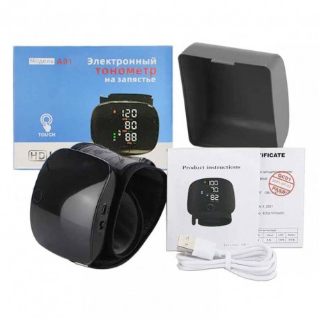 Электронный тонометр на запястье А01 (HD) LED с кейсом  оптом-1