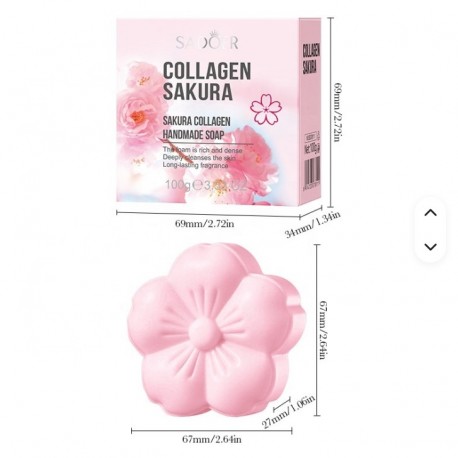 Коллагеновое мыло для лица SAKURA с ароматом розы 90 г оптом-1