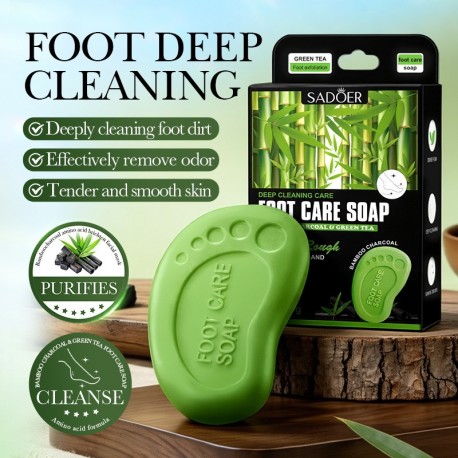 Мыло Sadoer Foot Care Soap для ухода за ногами с бамбуковым углем и зеленым чаем 100 гоптом-4