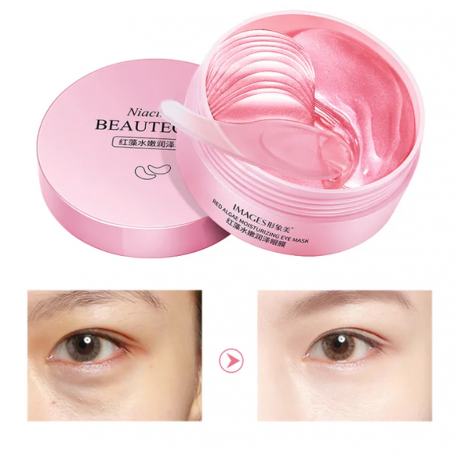 Гидрогелевые патчи для глаз IMAGES Beautecret Niacinome с красными водорослями 60 шт  оптом-3