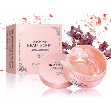 Гидрогелевые патчи для глаз IMAGES Beautecret Niacinome с красными водорослями 60 шт  оптом-5