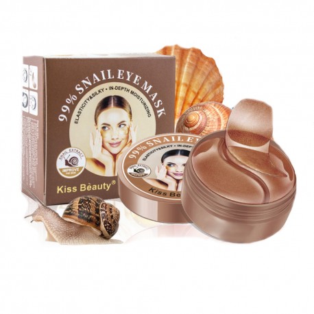 Гидрогелевые патчи для глаз Kiss Beauty Snail с муцином улитки 60 шт  оптом