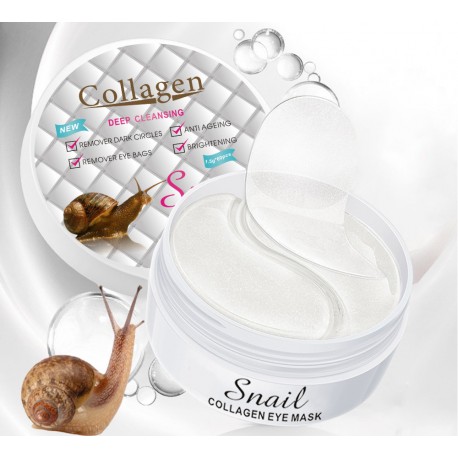 Гидрогелевые патчи для глаз с колагеном и муцином улитки SNAIL COLLAGEN EYE MASK 60 шт  оптом-3