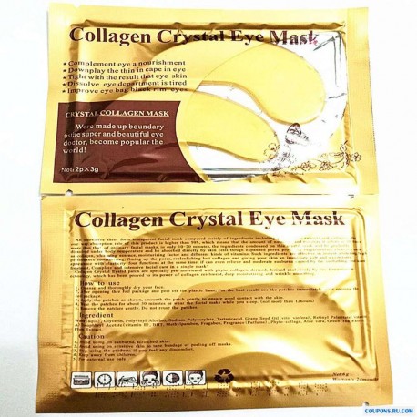 Коллагеновая маска под глаза Collagen Crystal Eye Mask золотая 2 шт  оптом-2