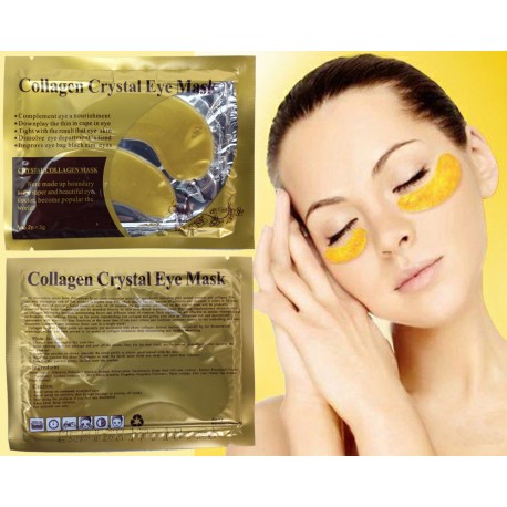 Коллагеновая маска под глаза Collagen Crystal Eye Mask золотая 2 шт  оптом-3