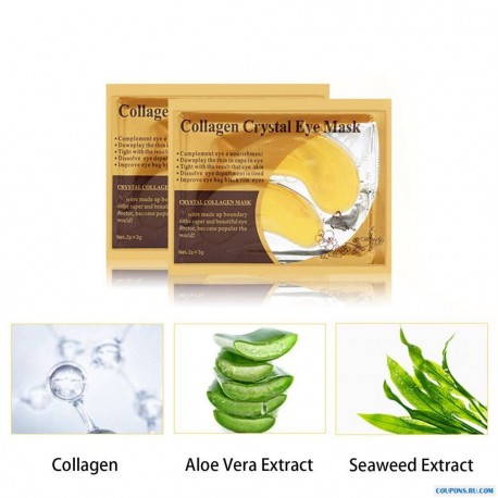 Коллагеновая маска под глаза Collagen Crystal Eye Mask золотая 2 шт  оптом-4