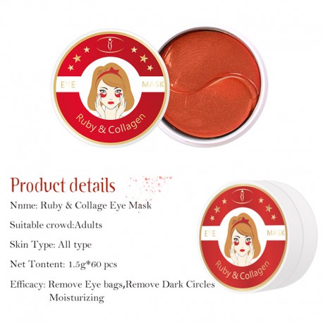 Патчи для глаз Aichun Beauty с рубиновой пудрой 60 шт  оптом-3