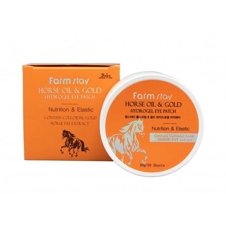 Патчи для глаз FarmStay с золотом и конским жиром 60 шт  оптом-3