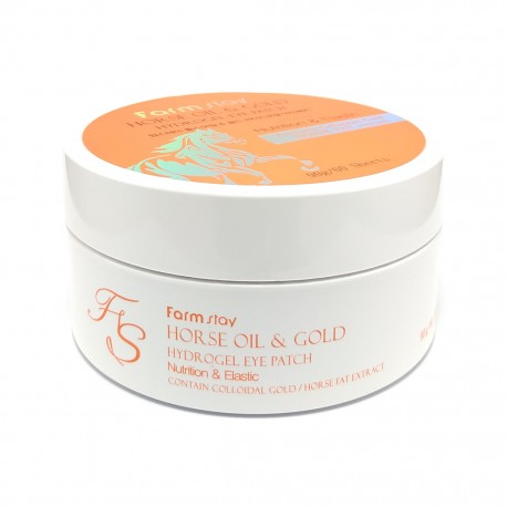 Патчи для глаз FarmStay с золотом и конским жиром 60 шт  оптом-1