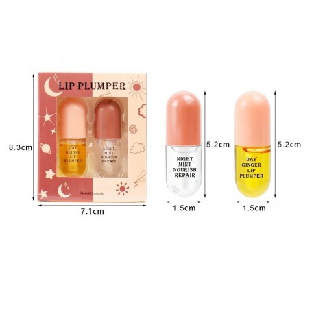 Набор масел для ухода за губами 2шт день и ночь  оптом-3