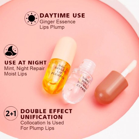 Набор масел для ухода за губами 2шт день и ночь  оптом-5