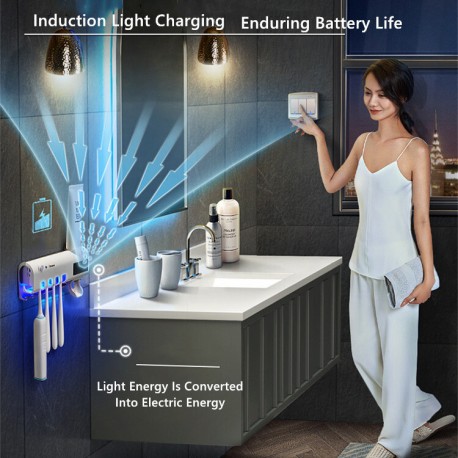 УФ-Стерилизатор для Зубных Щёток с дозатором, с подзарядкой и освещением  оптом-3