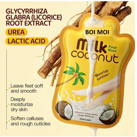 Маска для ног Milk Coconut Foot Mask с экстрактом молока и кокоса 35 мл оптом-2