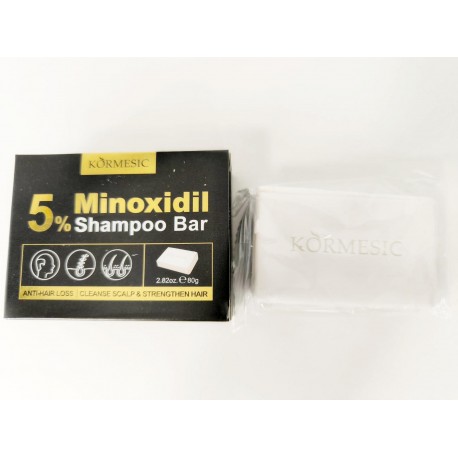 Твердое мыло-шампунь KORMESIC  5% Minoxidil Shampoo Bar против перхоти и выпадения волос 80 г оптом-8