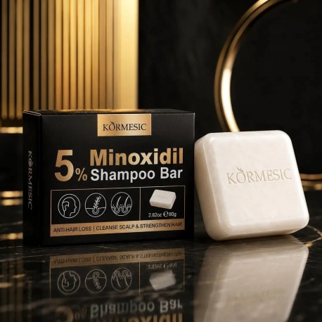 Твердое мыло-шампунь KORMESIC  5% Minoxidil Shampoo Bar против перхоти и выпадения волос 80 г оптом-6