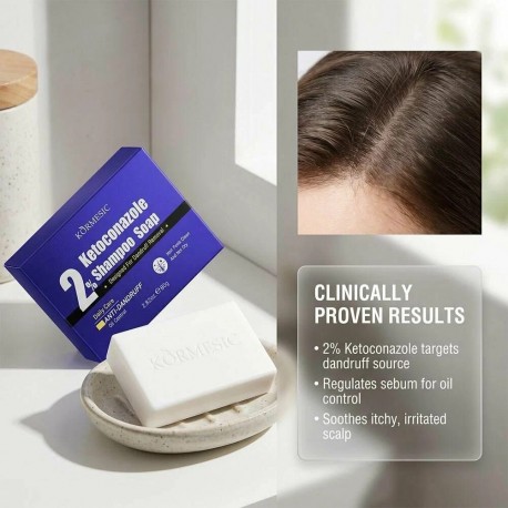 Твердое мыло-шампунь KORMESIC Ketoconazole Shampoo Soap 2% с кетоконазолом 80 г оптом-5