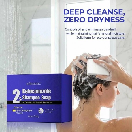 Твердое мыло-шампунь KORMESIC Ketoconazole Shampoo Soap 2% с кетоконазолом 80 г оптом-8