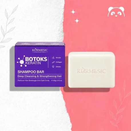 Твердый шампунь-мыло KORMESIC Professional Botox Keratin Shampoo Bar против ломкости волос 80 г оптом-3