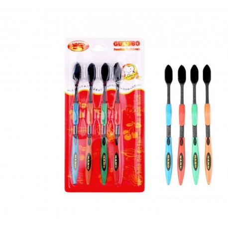 Комплект бамбуковых зубных щеток Guanbo 4 шт  оптом