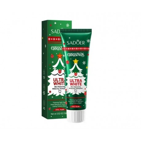 Новогодняя отбеливающая зубная паста SADOER Christmas Mint Fresh Whitening Toothpaste 100 г оптом-1