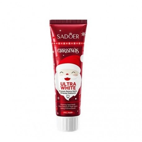 Новогодняя отбеливающая зубная паста SADOER Christmas Ultra White с пробиотиками 100 г оптом