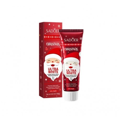 Новогодняя отбеливающая зубная паста SADOER Christmas Ultra White с пробиотиками 100 г оптом-1