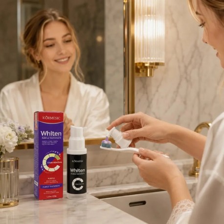 Отбеливающая зубная паста-гель KORMESIC Whiten Purple Toothpaste 35 г оптом-4