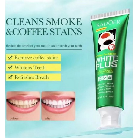 Отбеливающая зубная паста SADOER White Plus с мятным вкусом 100 г оптом-3