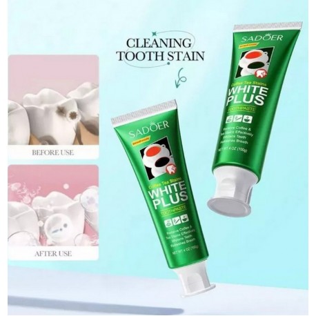 Отбеливающая зубная паста SADOER White Plus с мятным вкусом 100 г оптом-4