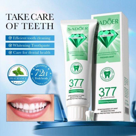 Зубная паста отбеливающая SADOER Star Diamond 377 Freshen Mint 100 г оптом-5