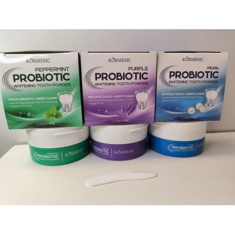 Зубной порошок с пробиотиками KORMESIC Purple Probiotic Whitening Tooth Powder Мята 60 г оптом-2
