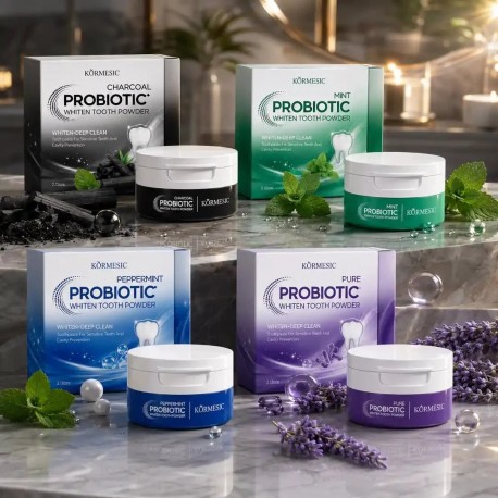 Зубной порошок с пробиотиками KORMESIC Purple Probiotic Whitening Tooth Powder Лаванда 60 г оптом-2