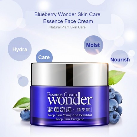 Увлажняющий осветляющий крем для лица Bioaqua Blueberry Wonder Cream с экстрактом черники 50 мл  оптом-4