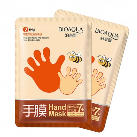 Косметическая маска для рук Bioaqua Hand Mask с медом 2 шт  оптом-1