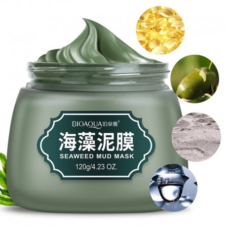 Очищающая маска для лица Bioaqua Seaweed Mud Mask грязевая с водорослями 120 г  оптом-3