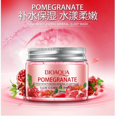 Маска для лица Bioaqua Pomegranate Fresh Moisturizing Mineral Sleep Mask 120 г  оптом-4