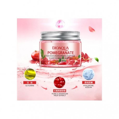 Маска для лица Bioaqua Pomegranate Fresh Moisturizing Mineral Sleep Mask 120 г  оптом-5