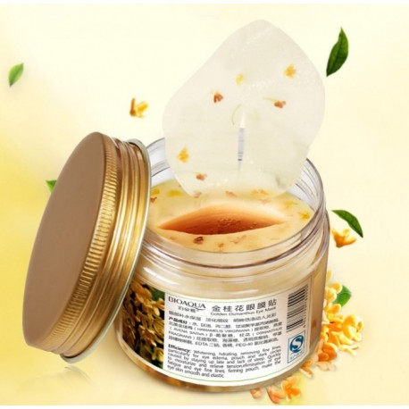 Патчи для кожи вокруг глаз Bioaqua с лепестками золотого османтуса 80 шт  оптом-6