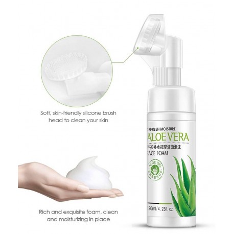 Мусс-пенка для умывания Bioaqua Rorec Aloe Vera Массажная с щеточкой 120 мл  оптом-1