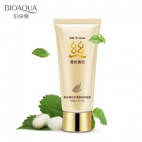 Пенка для умывания с шелком BIOAQUA Silk Protein с протеинами шелка 100 г  оптом-2