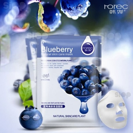 Маска для лица Rorec Natural Skin Blueberry Mask с экстрактом голубики 30 г  оптом-3