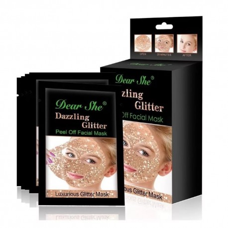 Маска для лица Dear She Peel Off Facial Mask Glitter золото 10 шт  оптом
