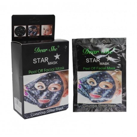 Маска для лица Dear She Star Mask Luxurious Glitter Mask черная 10 шт  оптом