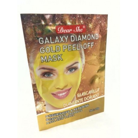 Маска-пилинг для лица Dear She Galaxy Diamond Gold Peel-Off Mask 10 шт  оптом-1