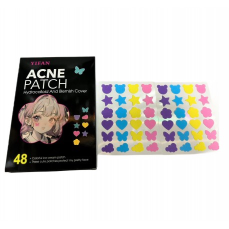 Пластыри для лица ACNE PATCH от прыщей 4 цвета, 48 шт  оптом-1