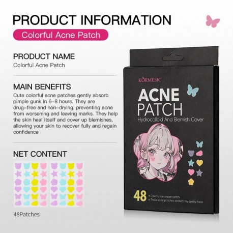 Пластыри для лица ACNE PATCH от прыщей 4 цвета, 48 шт  оптом-2