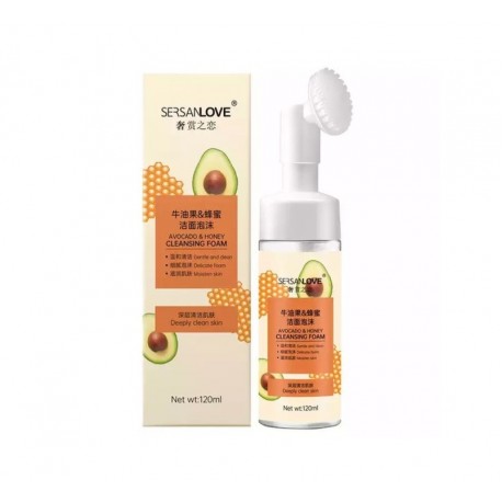 Пенка для умывания с щеточкой SersanLove экстракт авокадо и мед 150мл  оптом